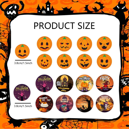 Αυτοκόλλητα λευκωμάτων για είδη πάρτι Halloween, 1000 τεμάχια αυτοκόλλητα κολοκύθας 1