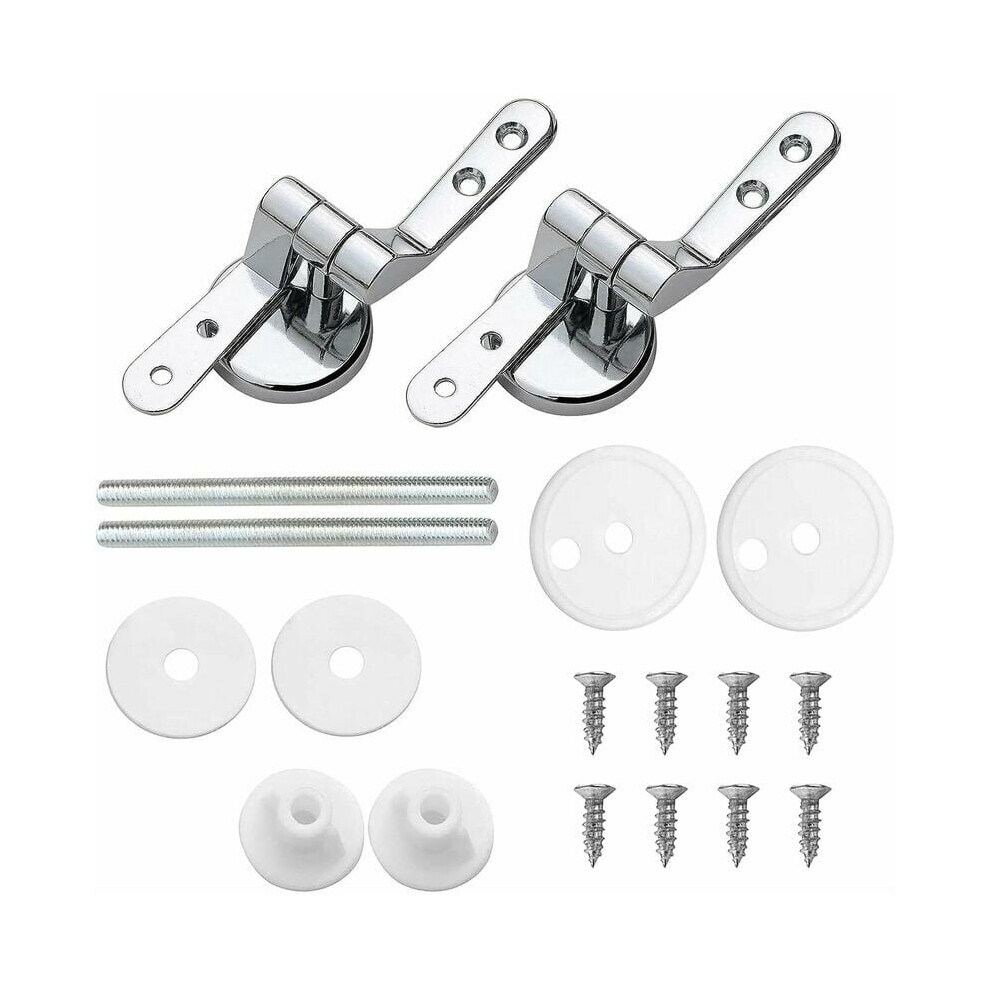 Toilet Seat Hinges, Zinc Alloy Hinge For Universal Toilet Lid Top Cover Seat Fixings, Easy Installation & Anti-Rust Components For Bathroom Hotel Publ 9061222077073