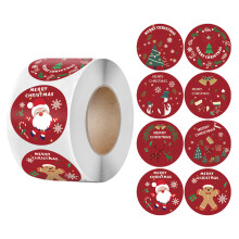 Selbstklebende Etikettenrolle mit Weihnachtsgrüßen, selbstklebende Weihnachtselemente für Geschenkdekorationen