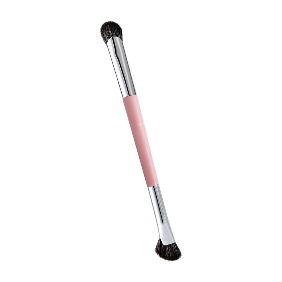 Pink Synthetic Fiber Brush Double Head Cosmetic Applicator