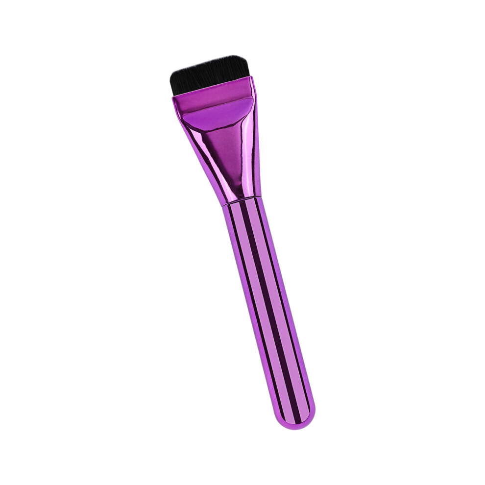 Purple Flat Face Makeup Brush With Synthetic Fibers Precise