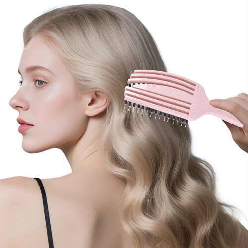 Ergonomic Hair Comb Hollow Body Design Minimizes Pulling-Green 2