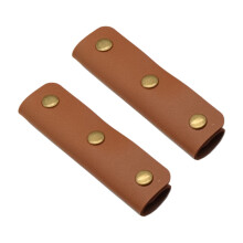 1 Pair Leather Handle Cover Portable Bag Handle-Light brown