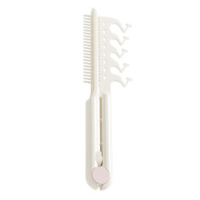 2-in-1-V-förmiger voluminöser Haar-Styling-Kamm,-Cremeweiß