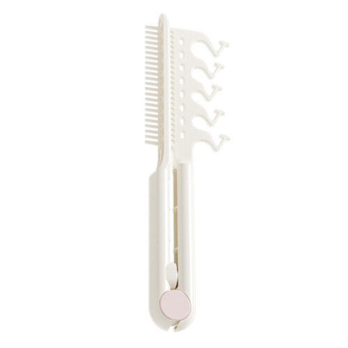 2-in-1-V-förmiger voluminöser Haar-Styling-Kamm,-Cremeweiß