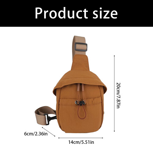Casual Shoulder Bag With Multiple Pockets Adjustable-brown 2