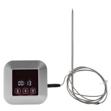 Termômetro de leitura instantânea para churrasco, defumação e assados com tela LCD, função timer, termômetro digital de alta precisão para