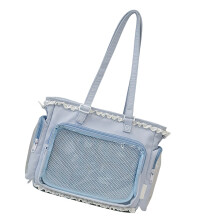 Hübsche, halbdurchsichtige Tasche mit Cartoon-Motiv,-Blau