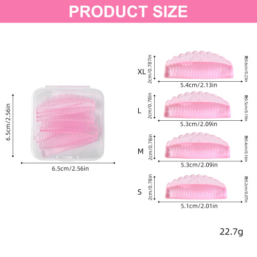 4-teiliges Wimpern-Dauerwellen-Silikon-Pad-Set,-transparent 2