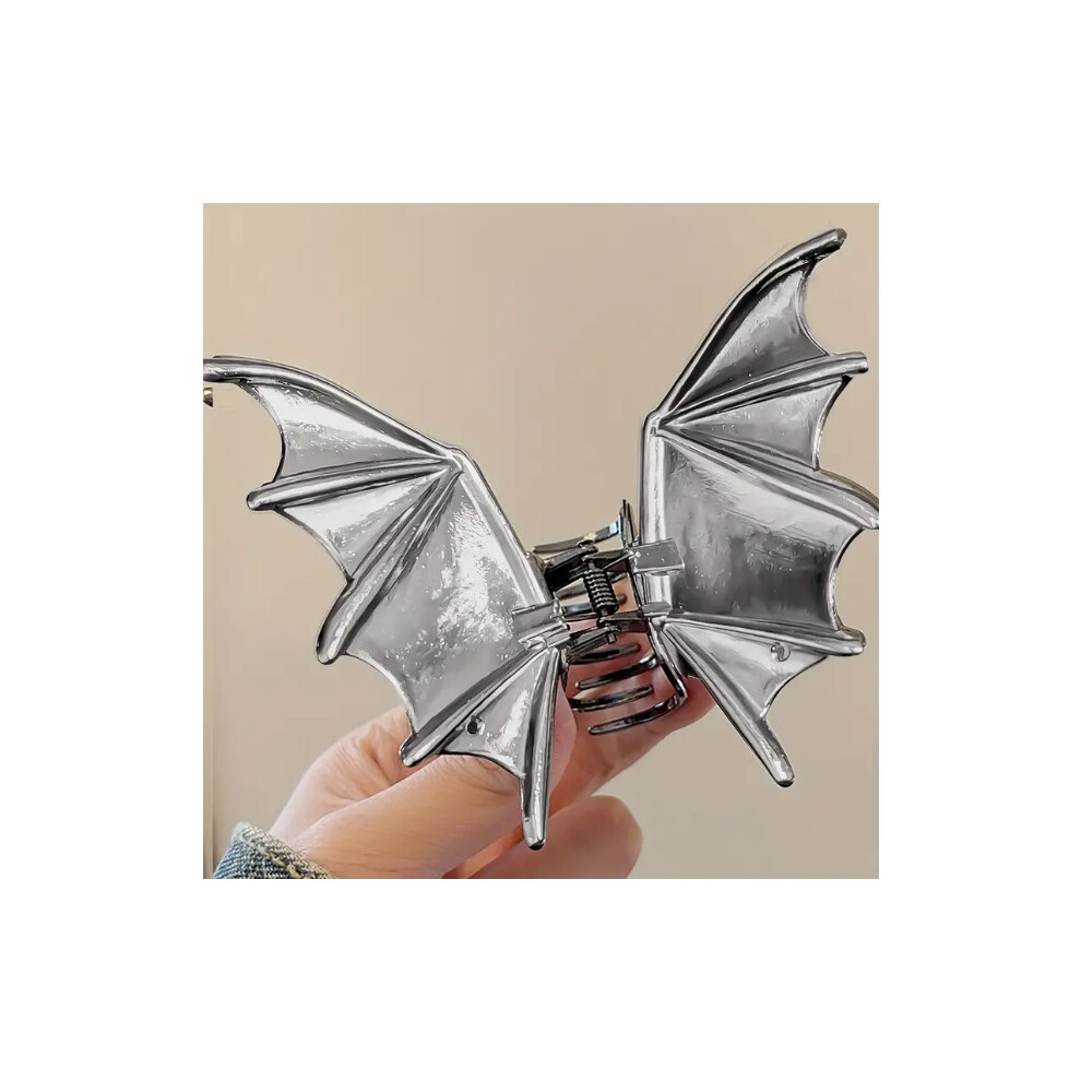 Gray Halloween Bat Hair Clips For Women French Metal Bat Hair