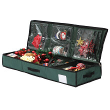 Opbergvakken voor accessoires in een opbergdoos voor cadeaupapier, een handige opbergoplossing onder het bed om kerst- en feestbenodigdheden