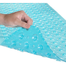 Tapete extra longo para banheira para crianças pequenas, tapete antiderrapante para chuveiro de 101,6 x 40,6 cm com ventosas de forte aderência,