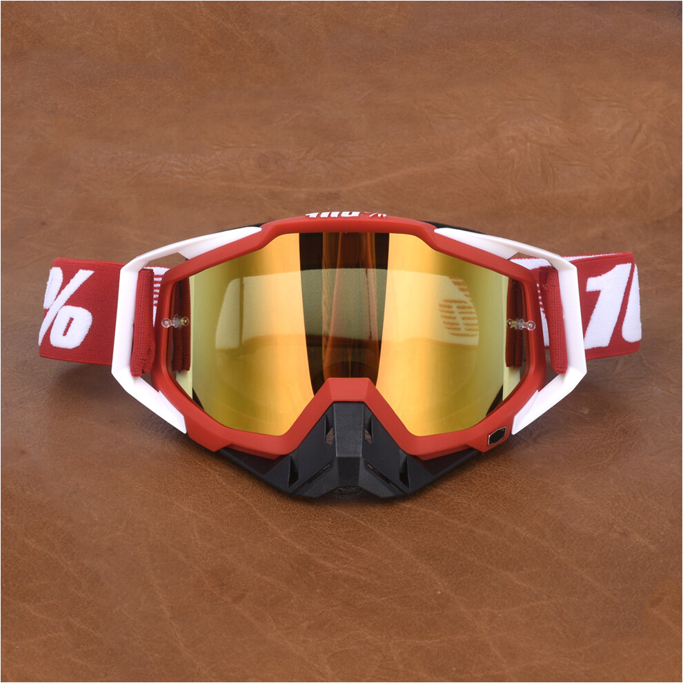 (18# Red + Black - Red Lens) Goggles Motorcycle Racing Motocross Mx Mtb Atv Utv Dirt Bike Off-Road Eyewear Black,Red 4069369264412