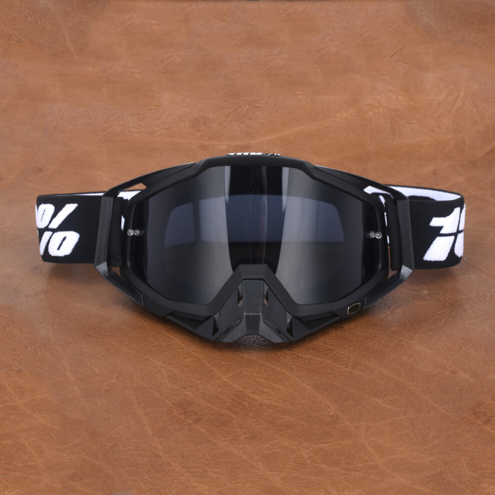 (12# + - Gray Lens) Goggles Motorcycle Racing Motocross Mx Mtb Atv Utv Dirt Bike Off-Road Eyewear Black 4069369264399