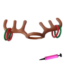 Einfach aufzublasen und wieder abzulassen: Ringwurfspiel-Set für die ganze Familie mit aufblasbarem Rentiergeweih, 1 Set Weihnachtsspiele