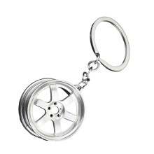 Draagbare sleutelhanger wielvorm sleutelornament geschikt-zilver