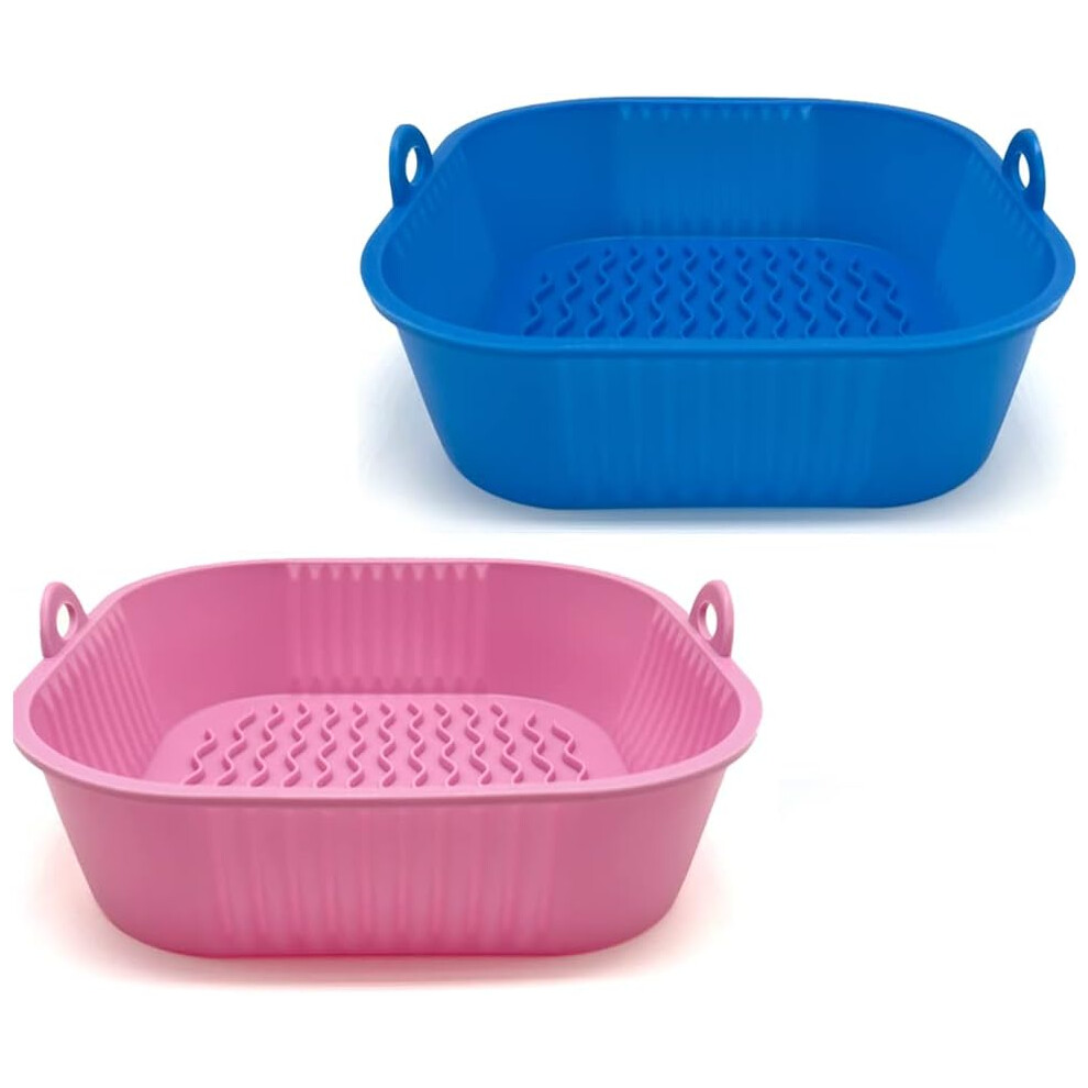 Heat Resistant Food-Safe Silicone Air Fryer Trays, Easy To Clean Non-Stick Reusable Liners For Convenient Cooking 9155353294260