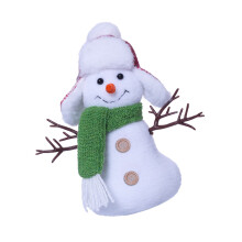 Schneemann-Plüschpuppen mit Mütze und Schal,-Runder Hutstil