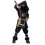 Σετ Παιδικής Στολής Ninja, Στολή Cosplay Ninja με Μαύρο και Χρυσό Στάμπα Δράκου από Μαλακή 1