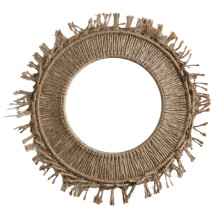 Artisanal Cotton Rope Frame Round Mirror with Elegant-Large