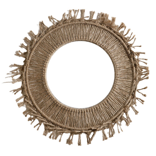 Artisanal Cotton Rope Frame Round Mirror with Elegant-Large