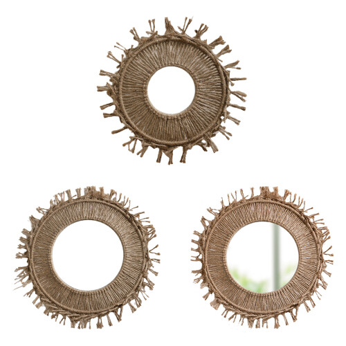 Artisanal Cotton Rope Frame Round Mirror with Elegant-Large 2