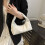 Contemporary Dumpling Shaped Moon PU Purse Compact-White 6