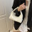 Contemporary Dumpling Shaped Moon PU Purse Compact-White 2