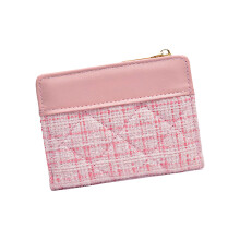 Kleine kompakte Damen-Geldbörsen, Pu-Leder,-Rosa