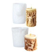 2 Stück zylindrische Silikonformen, weihnachtlich geprägte