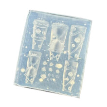Reusable Silicone Nail Carving Mold With 3D Rose-Rose Hourglass
