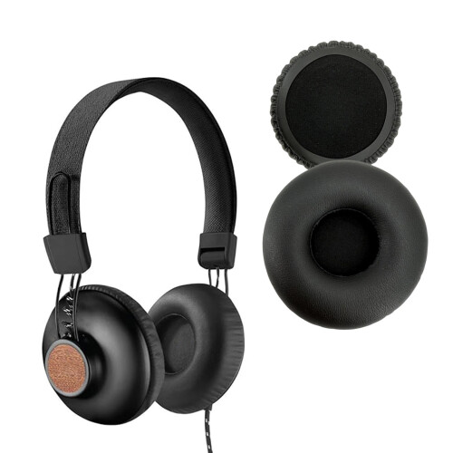 1Pair Ear Pad Replacement Protein Leather-White protein skin 1