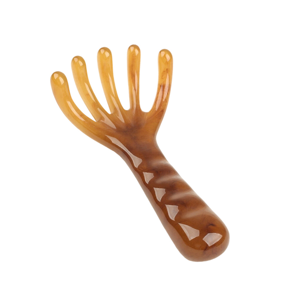 Head Massage With Realistic Finger Motion Resin Brush-Brown