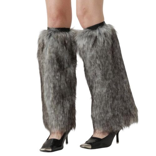 Thick Warm Wolf Plush Leg Sleeves Breathable Stretchable Leg