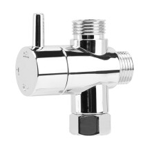 Raccord de douche en T pour salles de bains modernes, conception réglable avec contrôle d'eau à 3 voies, construction durable, vanne de