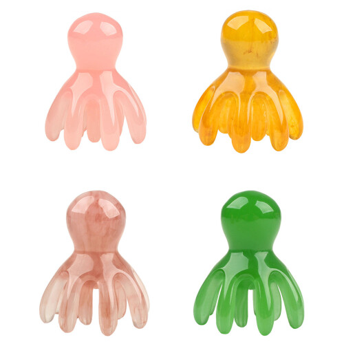 Resin Head Massage Comb 14 Teeth Design For Improved-amber 1