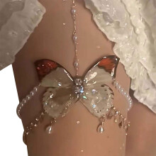 Fashionable Thigh Band Leg Strap with Pearls Wing for Themed