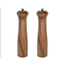 Pepparkvarn i akaciaträ, kryddkvarn i keramisk rotor med elegant design och justerbar grovlek, professionell kvalitet, moturs för C