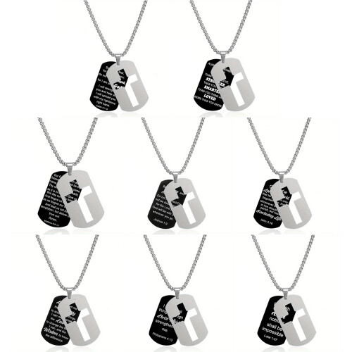Collier Crucifix unisexe en titane et acier, Design-01 1
