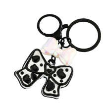 Bright Acrylic Bowknot Keychain Nontoxic Material Trendy-Black