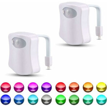 Luz inteligente para baño, luz nocturna LED para inodoro con sensor de movimiento y función de cambio de color, luz brillante para baño a prueba