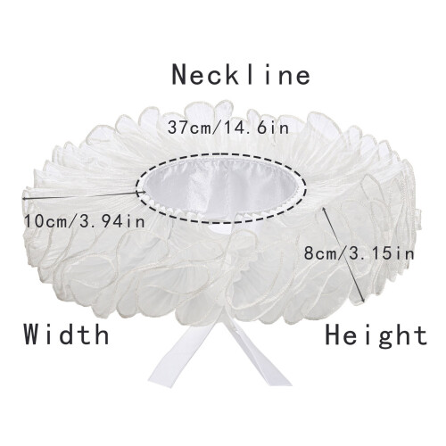 Adjustable Lace Trim Imitation Collar Scarf Reusable Polyester 2