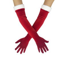 Comfortable Christmas Gloves Party Wear Red Polyester Cosplay