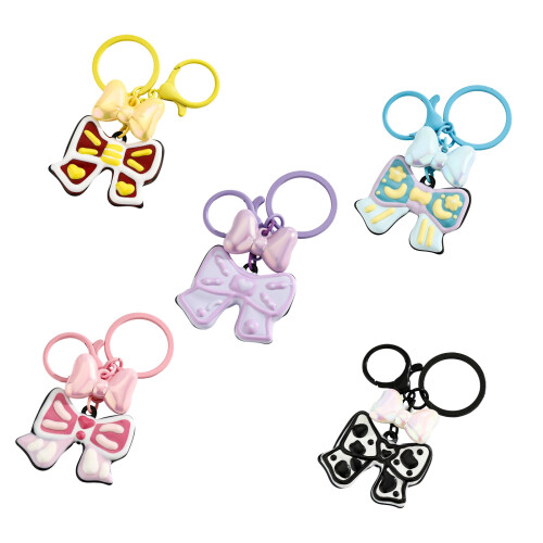 Lightweight Candy Color Bowknot Keychain User Friendly-Purple 1