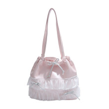 Moderner Rucksack mit Spitzenbesatz und kontrastierenden-Rosa