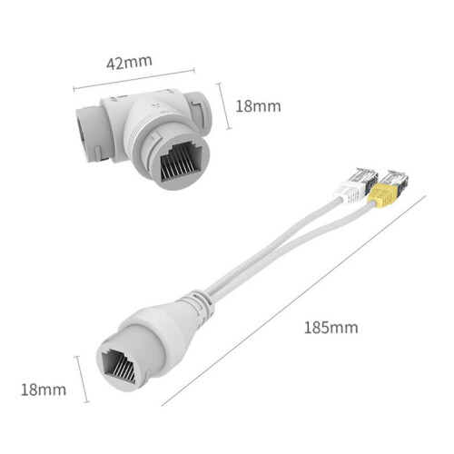 2-In-1 POE Camera Simplified Cable Connector Split 2