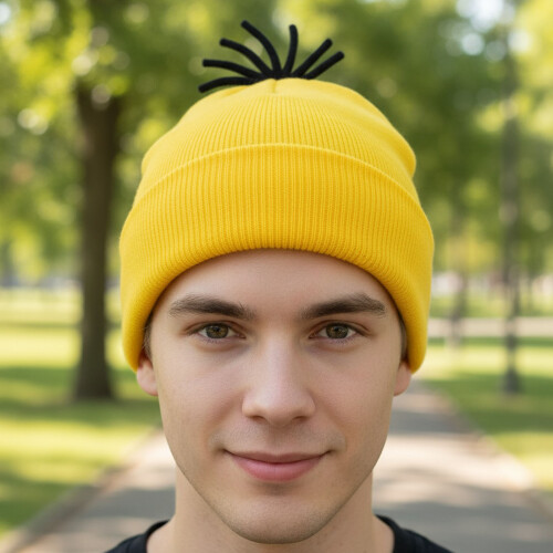 Zacht gebreide gele randloze hoed 6PCS elastische 1
