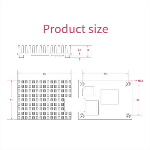 For CM5 Cooler Aluminum Heatsink Enhanced Cooling 2