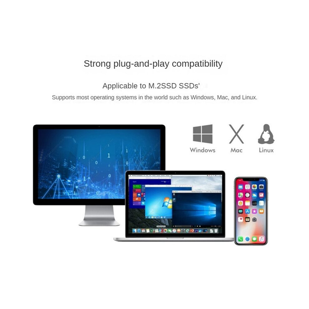 M.2 Nvme Ssd External Enclosure Type-C Usb3.1 Gen2 4853281401242