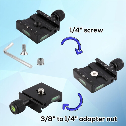 50mm Quick Release Plate Clamp Adapter for , Alumi 2